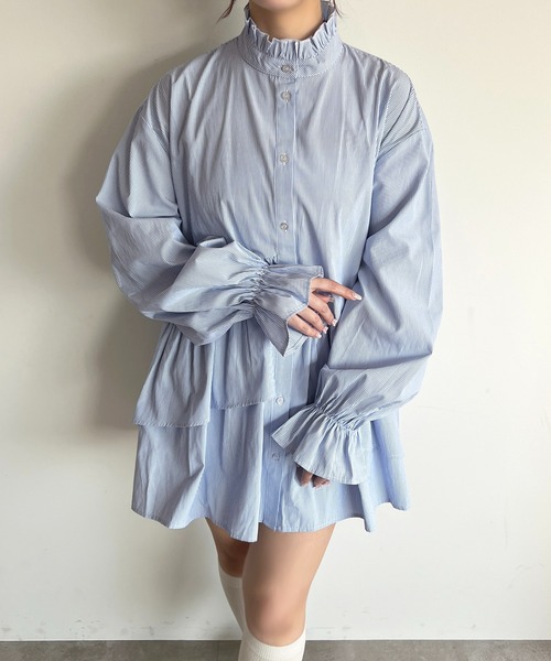 「apres jour」 長袖ワンピース X-LARGE ライトイエロー レディース_画像4