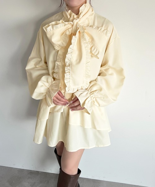 「apres jour」 長袖ワンピース X-LARGE ライトイエロー レディース_画像5