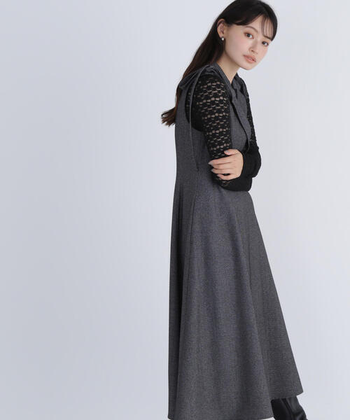 「NATURAL BEAUTY BASIC」 ノースリーブワンピース SMALL ベージュ レディースの画像