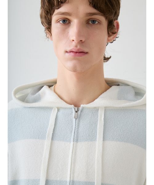 【未使用品】GELATO PIQUE HOMME 2ボーダーパーカー 2948 gelato pique（ジェラートピケ） オム スムーズィー2ボーダーパーカー