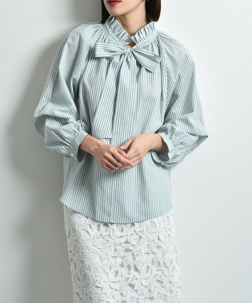 「INTERPLANET」 長袖ブラウス FREE ミント レディース_画像5