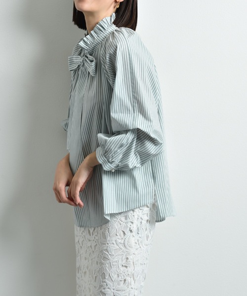 「INTERPLANET」 長袖ブラウス FREE ミント レディース_画像7