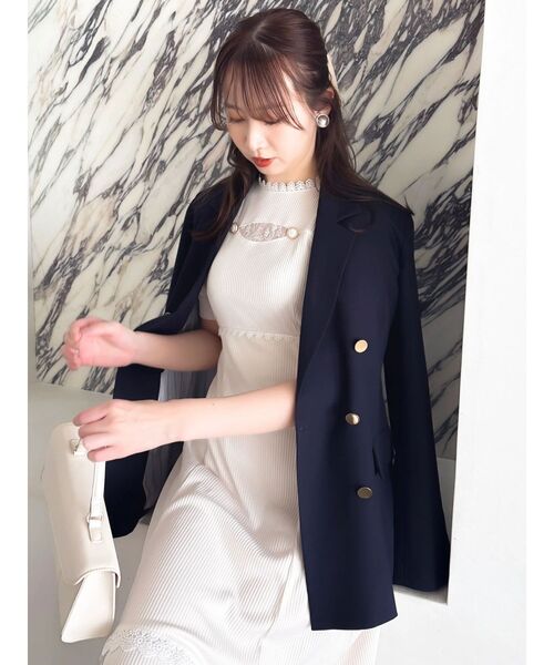 極美品　ティッカ　キーネックドルマンロングワンピース　半袖　FREE　日本製 dazzlin（ダズリン） ワンピース 半袖 「≠ME 谷崎早耶コラボ