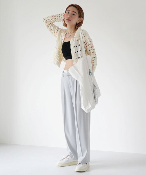 「SLOBE citron.」 ニットカーディガン - ブルー レディース_画像5