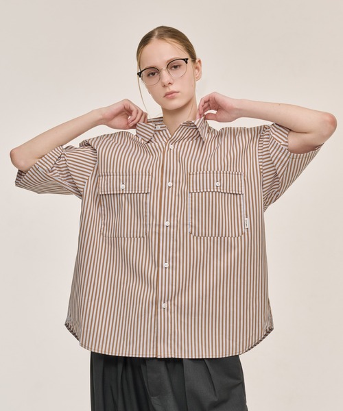 WETTEMPT シャツ DOUBLE POCKET STRIPE S/S SHIRT / ダブルポケット