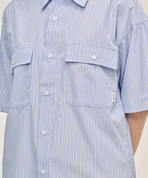 WETTEMPT シャツ 半袖 DOUBLE POCKET STRIPE S/S SHIRT / ダブル