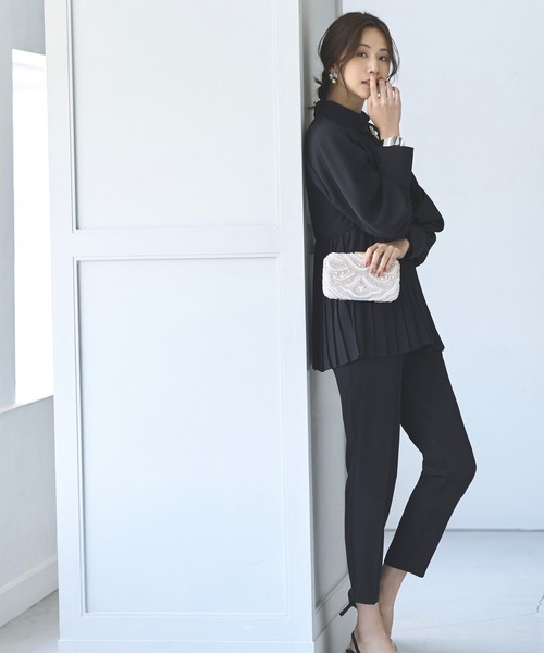 「RUIRUE BOUTIQUE」 パンツスーツ LL ブラック レディースの画像