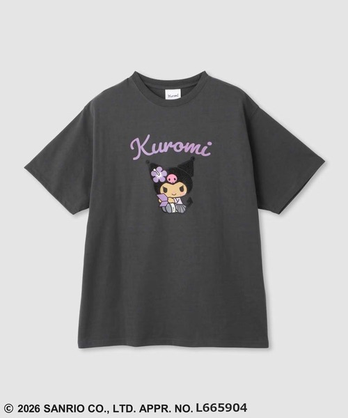 sanrio（サンリオ） tシャツ 半袖 日焼けキャラクタープリント ライン