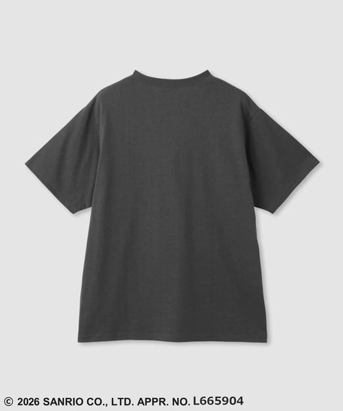 sanrio（サンリオ） tシャツ 半袖 日焼けキャラクタープリント ライン