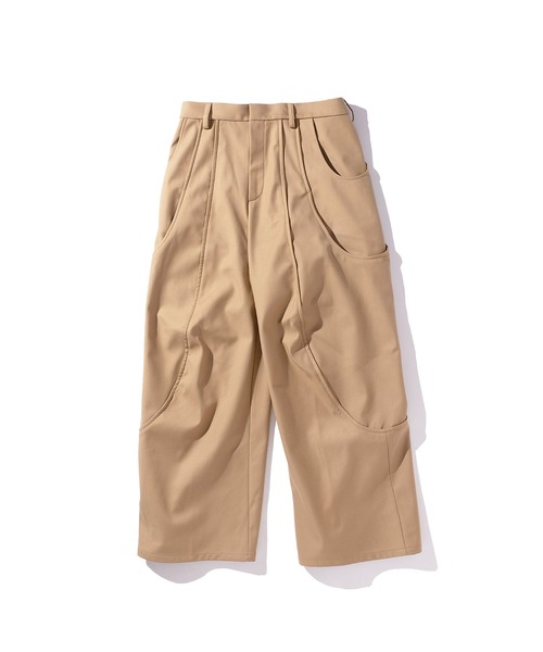 GOAT ESSENCE スラックス TUCK CURVE WIDE PANTS メンズ : ZOZOTOWN