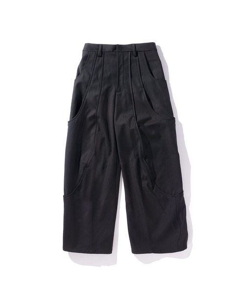 GOAT ESSENCE スラックス TUCK CURVE WIDE PANTS メンズ : ZOZOTOWN