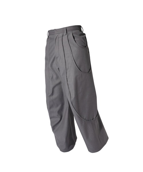 goat essence 変形スラックス GOAT ESSENCE スラックス TUCK CURVE WIDE PANTS メンズ : ZOZOTOWN
