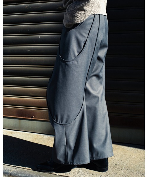 GOAT ESSENCE スラックス TUCK CURVE WIDE PANTS メンズ : ZOZOTOWN