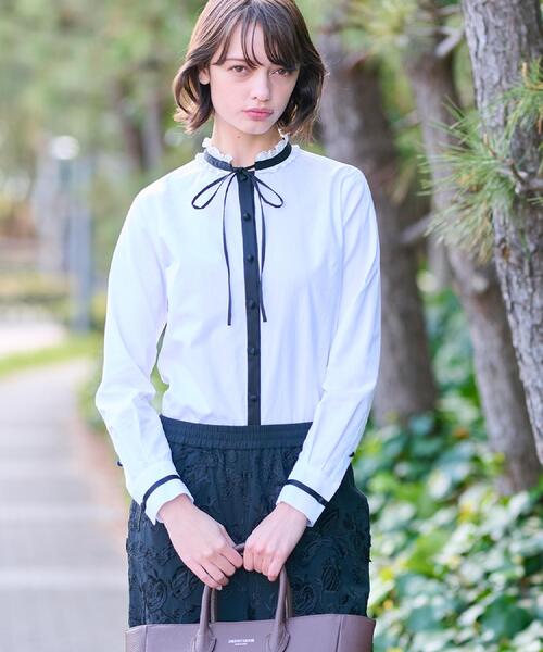「DRESSTERIOR」 長袖ブラウス 36 ホワイト レディースの画像