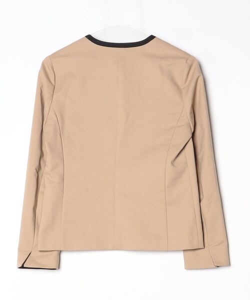 「Demi-Luxe BEAMS」 ノーカラージャケット 36 ブラウン レディース_画像2