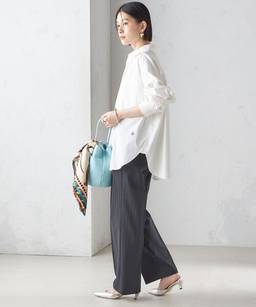 SHIPS シップス キーネックブラウス ブルー フリーサイズ 「SHIPS