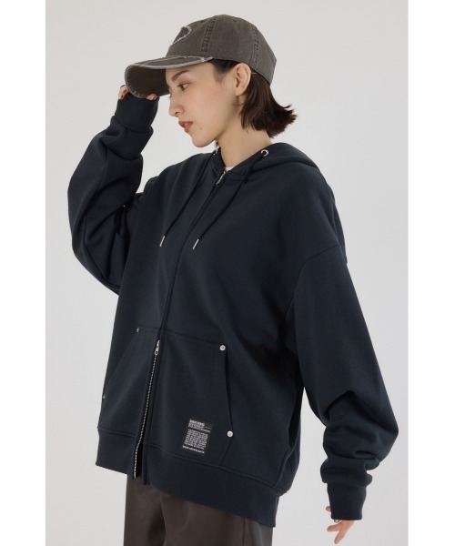 「RODEO CROWNS WIDE BOWL」 ジップアップパーカー LARGE ブラウン レディース_画像3