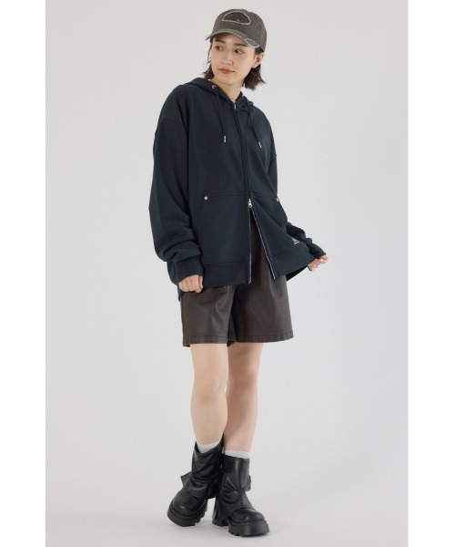 「RODEO CROWNS WIDE BOWL」 ジップアップパーカー LARGE ブラウン レディース_画像6