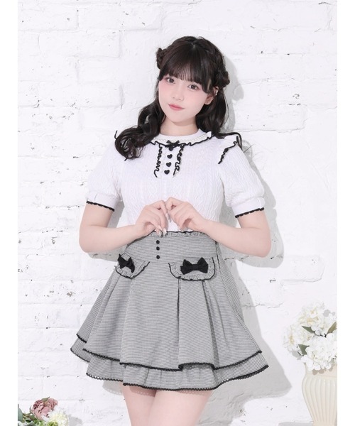 NOEMIE（ノエミー） tシャツ ケーブル編みフリルリボンニットトップス
