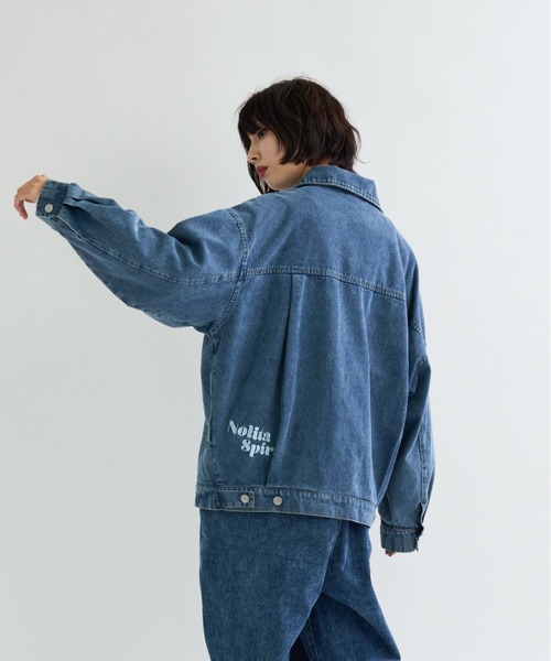 「A.D.C.L.」 デニムジャケット L ネイビー レディース_画像9