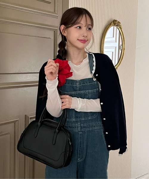「by muni:r」 ニットカーディガン FREE ネイビー レディース_画像3