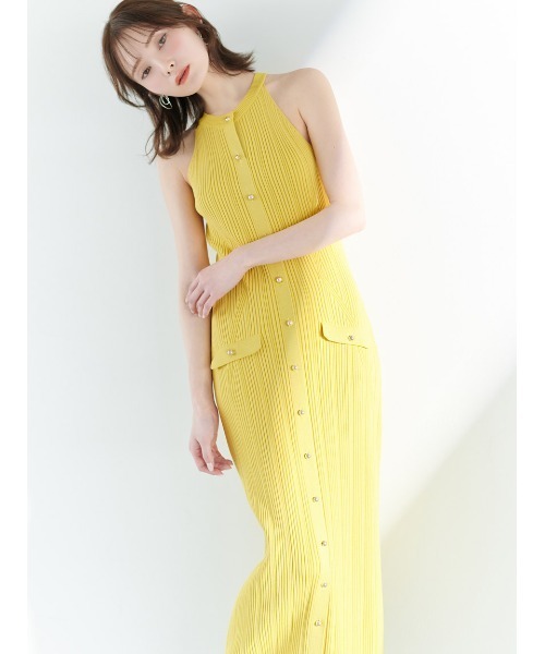 ワンピース SNIDEL SNIDEL（スナイデル） ワンピース ホルターネックリブニットワンピース