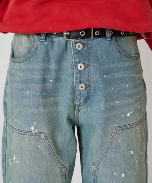 「WISH FOR EVER」 デニムパンツ MEDIUM ライトインディゴブルー メンズ_画像3