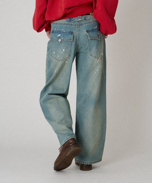 「WISH FOR EVER」 デニムパンツ MEDIUM ライトインディゴブルー メンズ_画像9