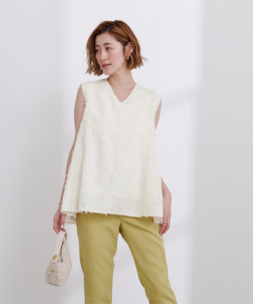 「ur's」 ノースリーブブラウス M アイボリー レディース_画像9