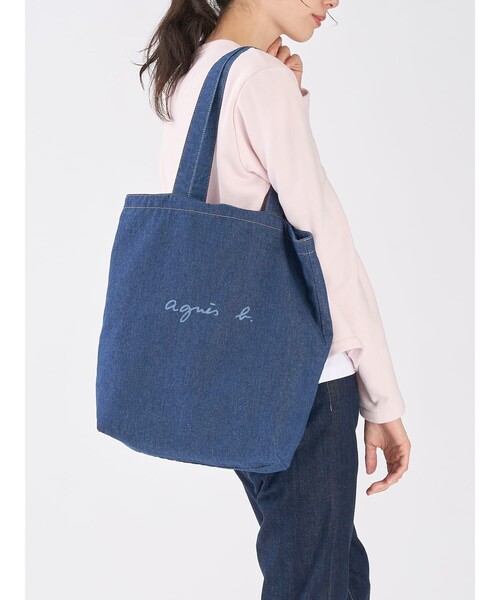 agnes b.（アニエスベー） トートバッグ 大きめ デニム 2way トート