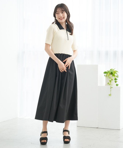 「ASTORIA ODIER」 ドッキングワンピース MEDIUM ライトグレー レディース_画像2