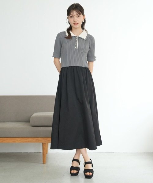 「ASTORIA ODIER」 ドッキングワンピース MEDIUM ライトグレー レディース_画像6