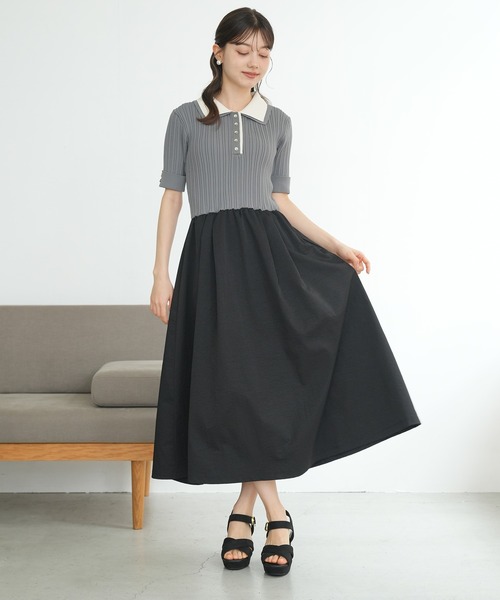 「ASTORIA ODIER」 ドッキングワンピース MEDIUM ライトグレー レディース_画像7