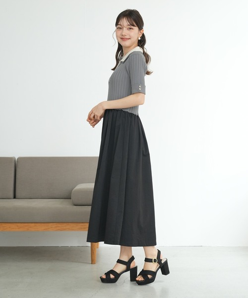 「ASTORIA ODIER」 ドッキングワンピース MEDIUM ライトグレー レディース_画像8