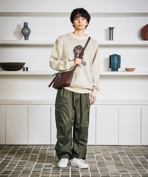「LAKOLE」 カーゴパンツ SMALL オリーブ メンズ_画像5