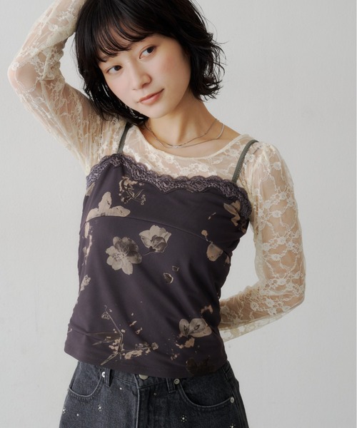 ヒステリックグラマー キャミソール レース ヒスガール HYSTERIC GLAMOUR（ヒステリックグラマー） キャミソール DIZZY