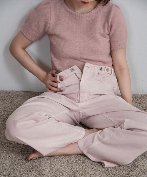 パンツ Lawgy / tuck button accent color pants lawgy（ラウジー） ジーンズ デニム デニムパンツ tuck button accent