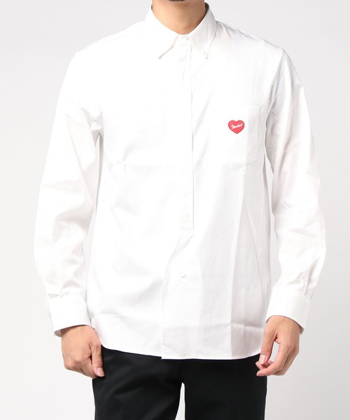 シャツ H/number_BD SHIRT / ナンバーナイン ハート刺繍 レギュラーカラー ボタンダウン ロングスリーブシャツ メンズ | NUMBER (N)INE | 01