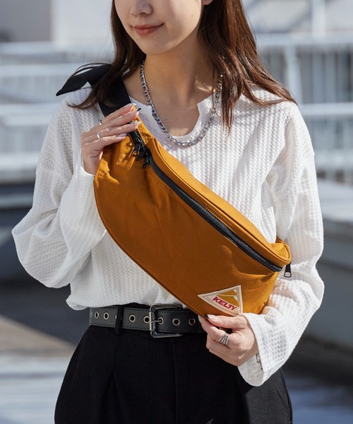 【美品】KETO ケト ボディバッグ ウエストポーチ 本革 保存袋 スタッズ 茶 KELTY（ケルティ） ウエストポーチ MINI FANNY ボディバッグ