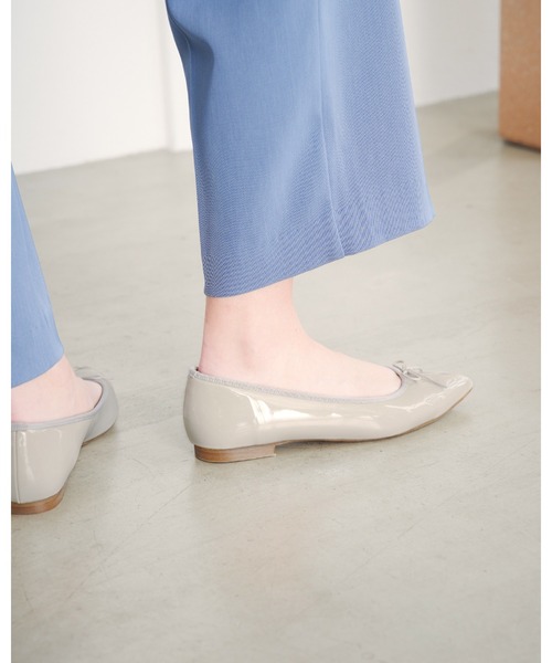 バレエシューズ パンプス ポインテッドトゥ フラット エナメル