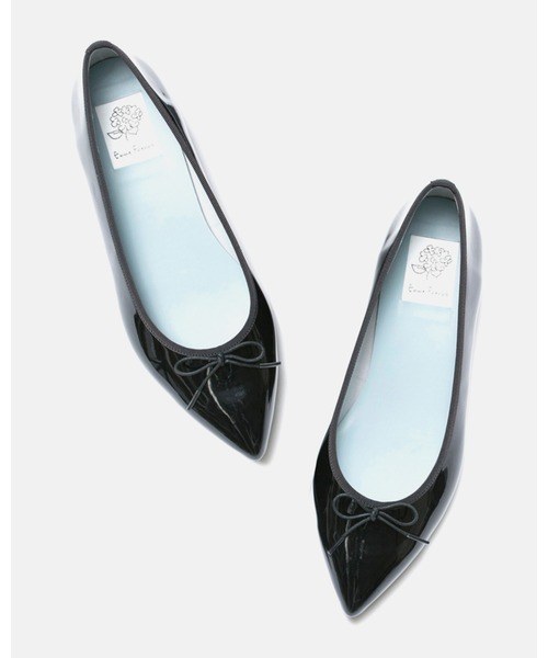 バレエシューズ パンプス ポインテッドトゥ フラット バレエシューズ エナメルシリーズの画像