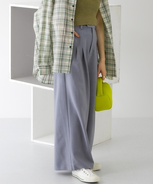 KBF（ケービーエフ） パンツ ダブルタックワイドパンツ レディース