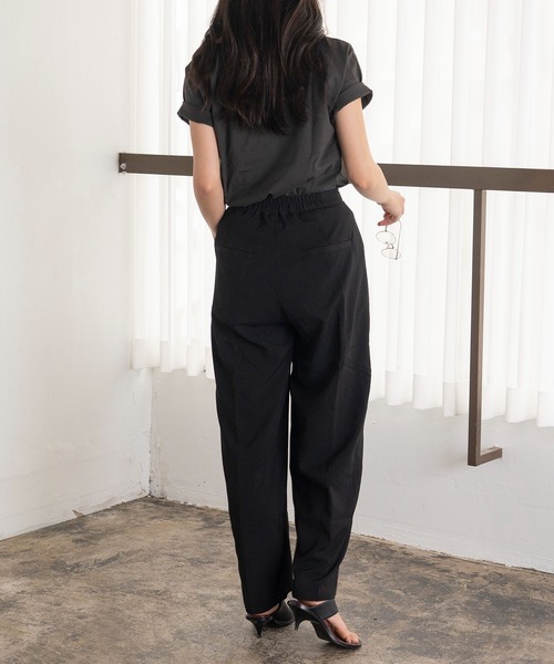 EUCLAID パンツ クレープワイドタックパンツ レディース