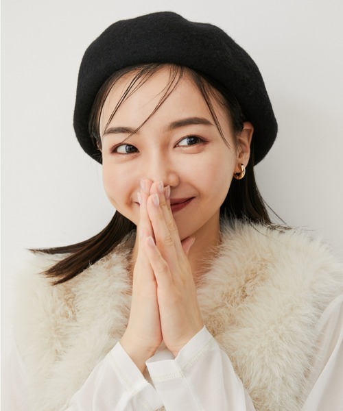 送料関税込★Ruslan Baginskiy★ロゴ入りウール混ベレー帽 Grey Wool Baker Boy Cap • Ruslan Baginskiy Hats