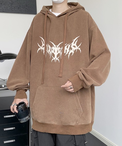 パーカー 「FVLMEN」butterfly back print pullover parka