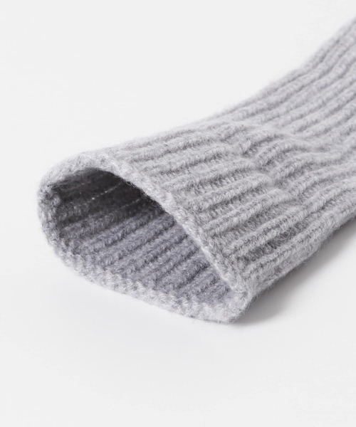グレー リブ編み 指なし手袋 William Brunton WILLIAM BRUNTON 手袋 William Brunton Hand Knits 3PLY Open