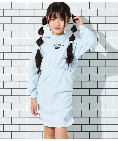 ANAP kids（アナップキッズ） ワンピース ねこ耳フード付きミニ裏毛