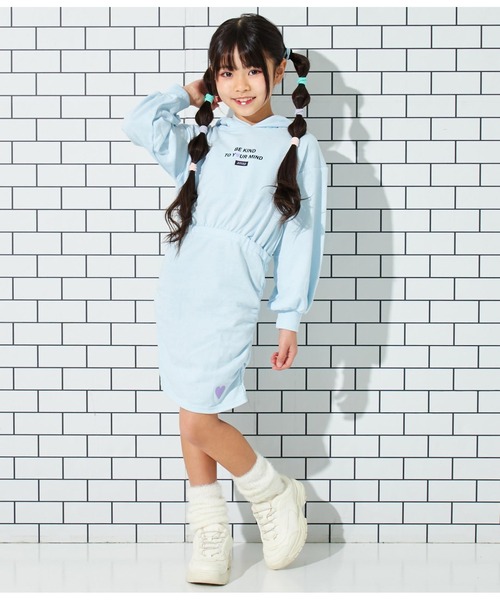 ANAP kids（アナップキッズ） ワンピース ねこ耳フード付きミニ裏毛