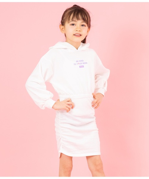 ANAP kids（アナップキッズ） ワンピース ねこ耳フード付きミニ裏毛
