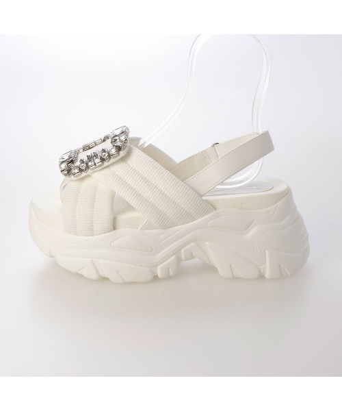 Mafmof(マフモフ) サンダル 8cm厚底ボリュームソールビジュー Mafmof(マフモフ) サンダル 8cm厚底ボリュームソールビジュー